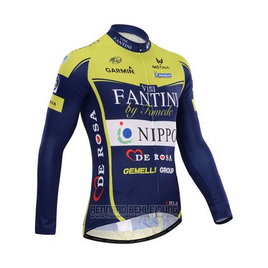 2014 Fahrradbekleidung Vini Fantini Grun und Blau Trikot Langarm und Tragerhose - zum Schließen ins Bild klicken